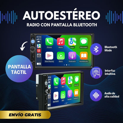 Autoestéreo Radio con Pantalla Bluetooth