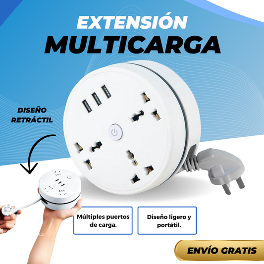 Extensión Multicarga Enrollable
