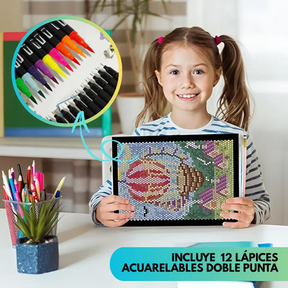 ColorQuest™ Set Creativo para Colorear (Libro + 12 Lápices)