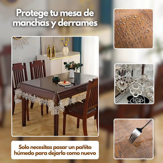 LuxeCover™ Mantel Transparente Lavable