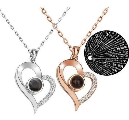 Collar Te amo en 100 idiomas Corazon CON CAJA Corazon* - Tienda Ufun - 10066