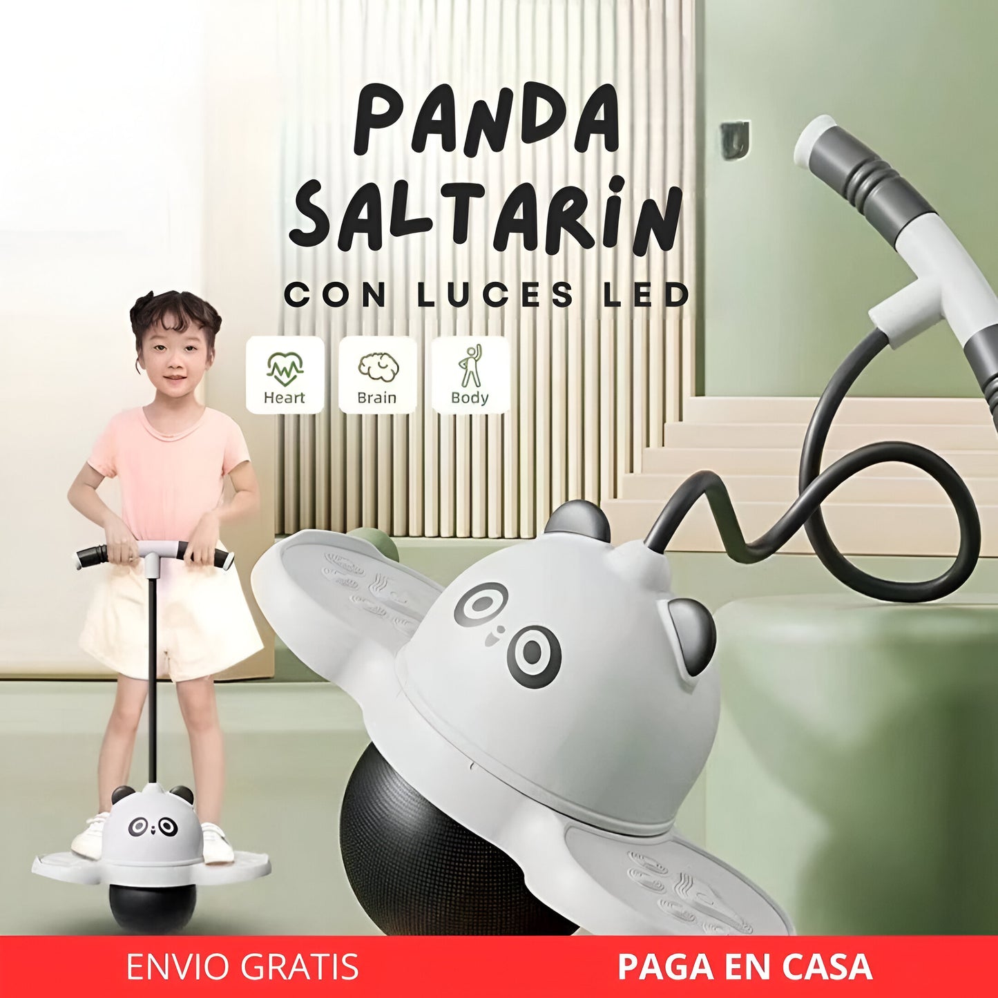 -Panda Saltarín CON LUCES LED-